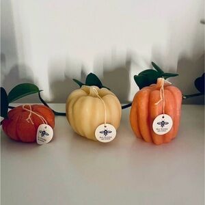 BRAND NEW Big Dipper Beeswax Pumpkin Candles (x3) (retail price: $60 for 3)